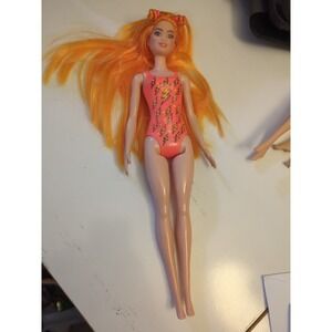 Barbie Color Reveal Neon Tie Dye Fashion Orange Hair Doll RARE